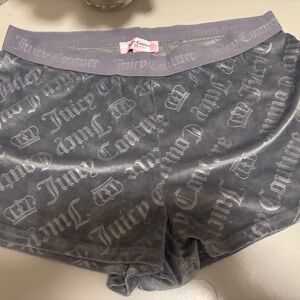 Juicy Couture Silver Logo Velour Shorts large